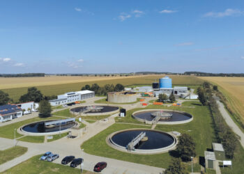 Die Kläranlage Roskow aus der Vogelperspektive Bild: AERZEN