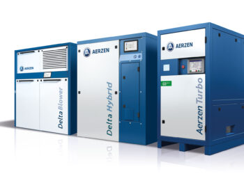 High-End-Technologie für maximale Effizienz: Drehkolbengebläse Delta Blower, Schraubengebläse Delta Hybrid und Turboverdichter Aerzen Turbo Bild: AERZEN