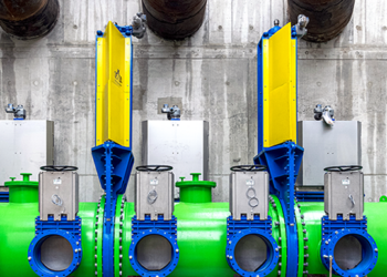 Plattenschieber für Flusswasser-Entnahme