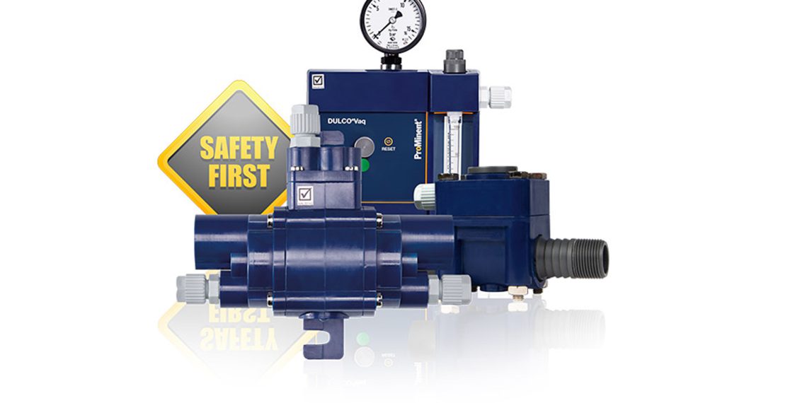 Vakuum-Dosiersystem für Chlorgas DULCO Vaq zur sicheren und effizienten Chlorgasdesinfektion.