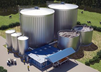 Mit einer mehrstufigen biologischen Behandlungsanlage für hochbelastete Abwasserströme und flüssige Abfälle erzeugt eine Großmolkerei Biogas. Bild: EnviroChemie