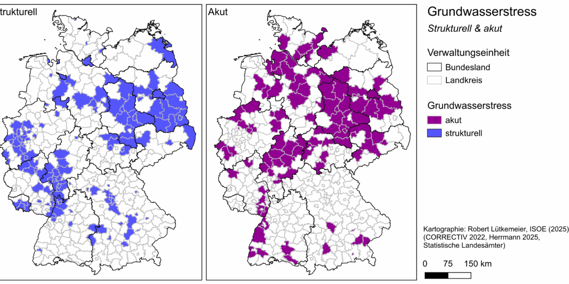 Grundwasserstress in der Hälfte Deutschlands