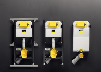 Durch das Modulkonzept unter anderem mit identischen Spülkästen ist das neue Viega-Vorwandsystem „Prevista“ besonders wirtschaftlich. Zudem wird die Montage auf der Baustelle deutlich einfacher. (Bild: Viega)